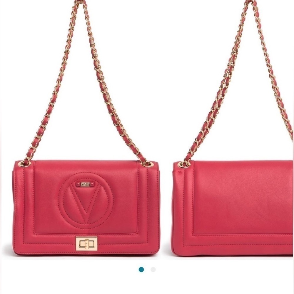 Red leather shoulder bad